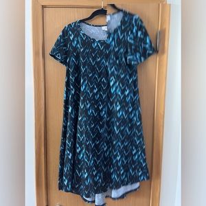 LuLaRoe dress, size XS, teal and black
